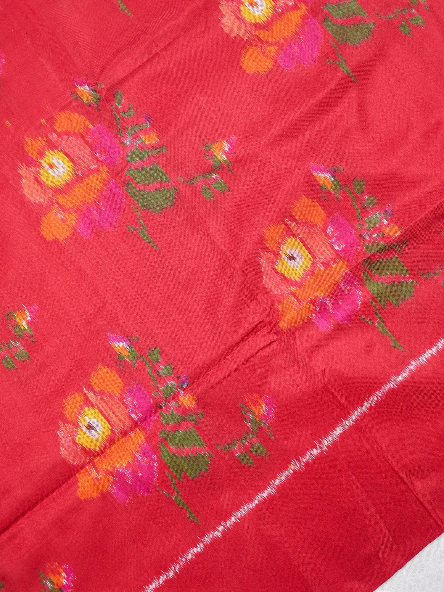 Founder Choice 070: Pure Katan Patola Ikkat Handloom Silk Saree in Dulhan Red