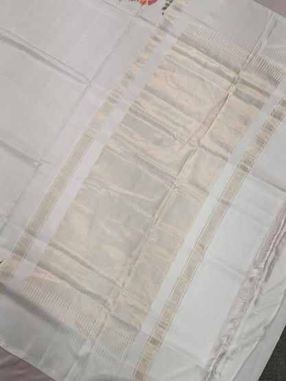 Founder Choice 074: Pure Katan Patola Ikkat Handloom Silk Saree in Pearl White