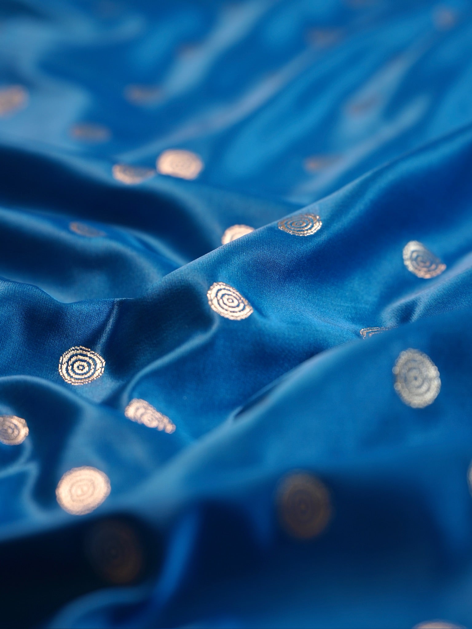 Waah Banaras 055J: Azure Blue Banarasi Pure Massaru silk saree with Ghat Border