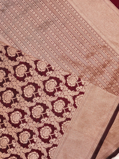 VIRASAT 203A: Pure Handloom Royal Red Silk Saree – A Celebrity Choice