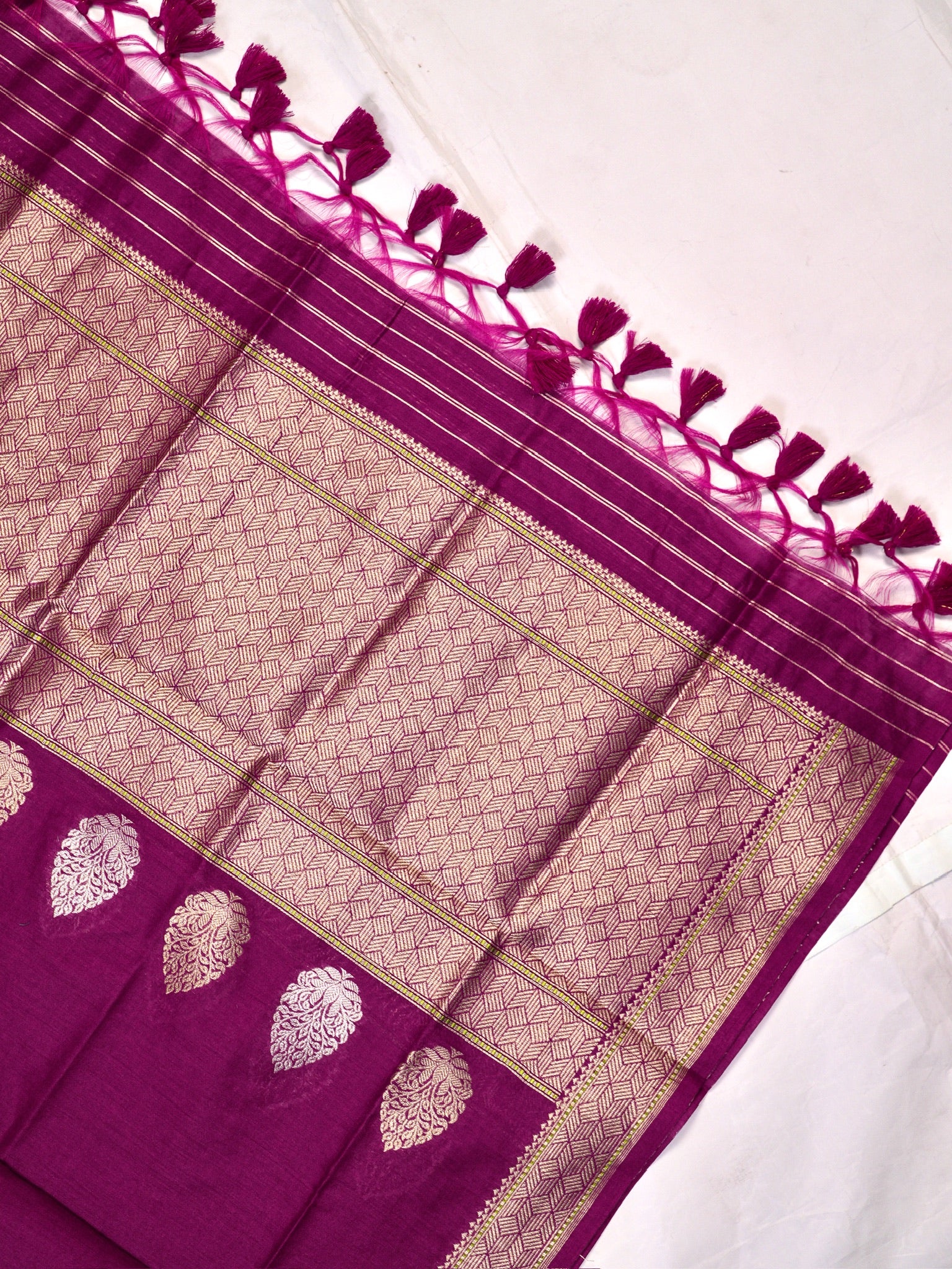 MANSI 176: Royal Magenta Soft Silk Sona Rupa Zari Suit Set