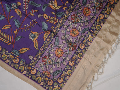 MANSI 178D: Voilet Banarasi Silk Suit Set with Soft Kalamkari Dupatta