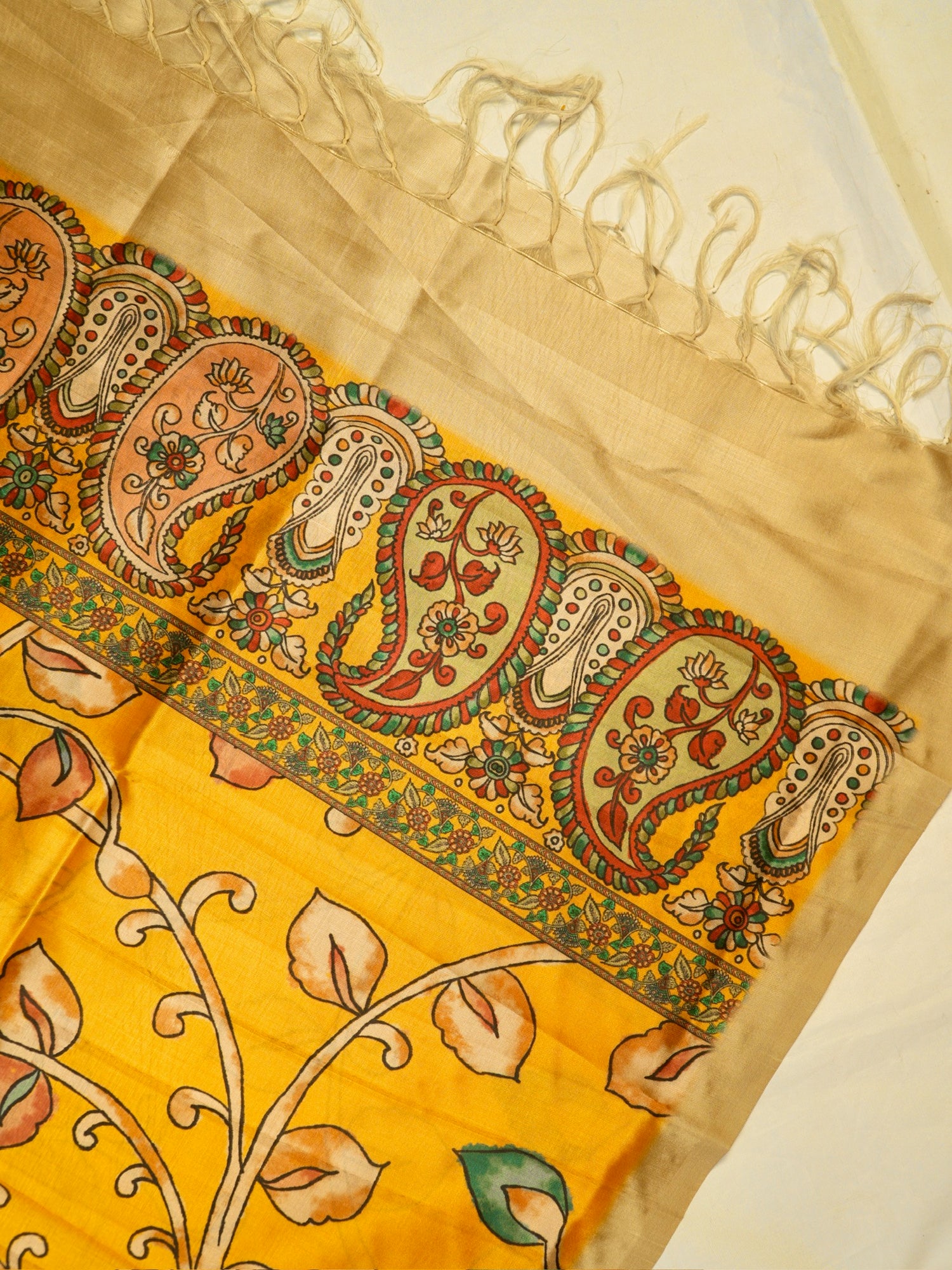 MANSI 178: Mustard Yellow Banarasi Silk Suit Set with Soft Kalamkari Dupatta
