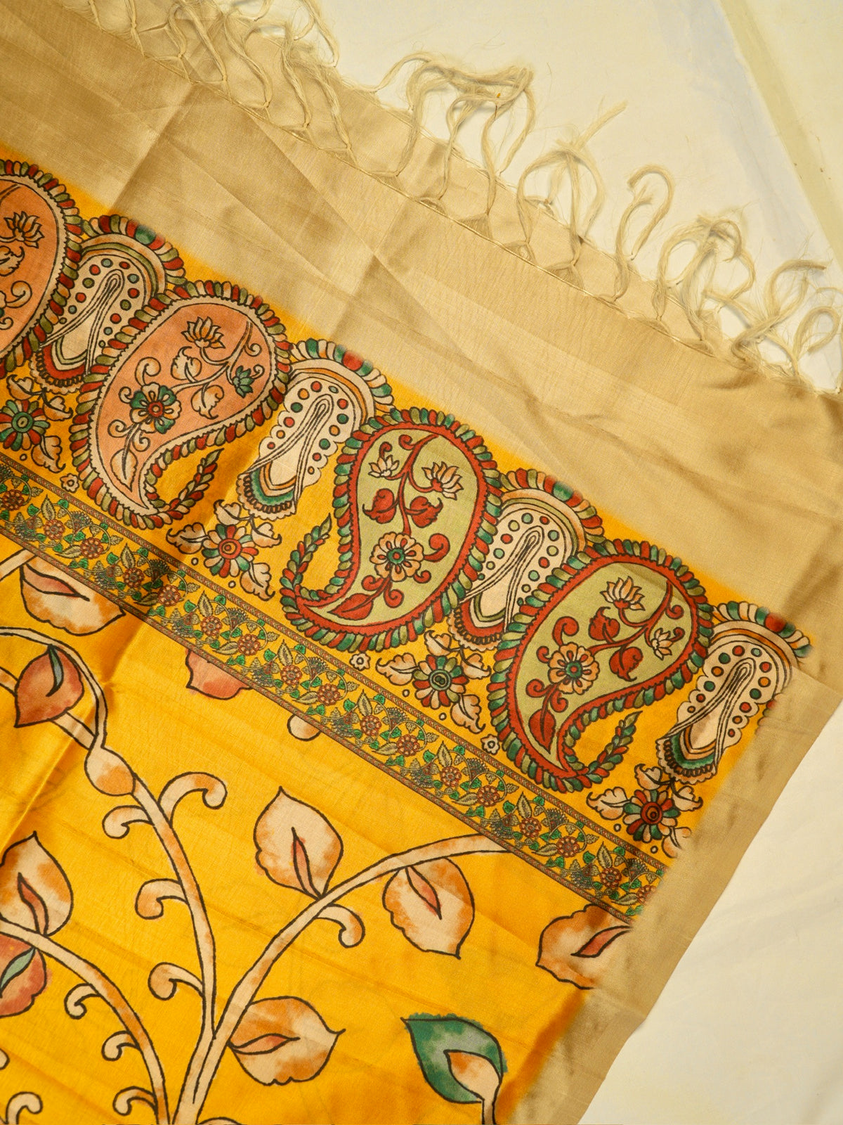 MANSI 178: Mustard Yellow Banarasi Silk Suit Set with Soft Kalamkari Dupatta