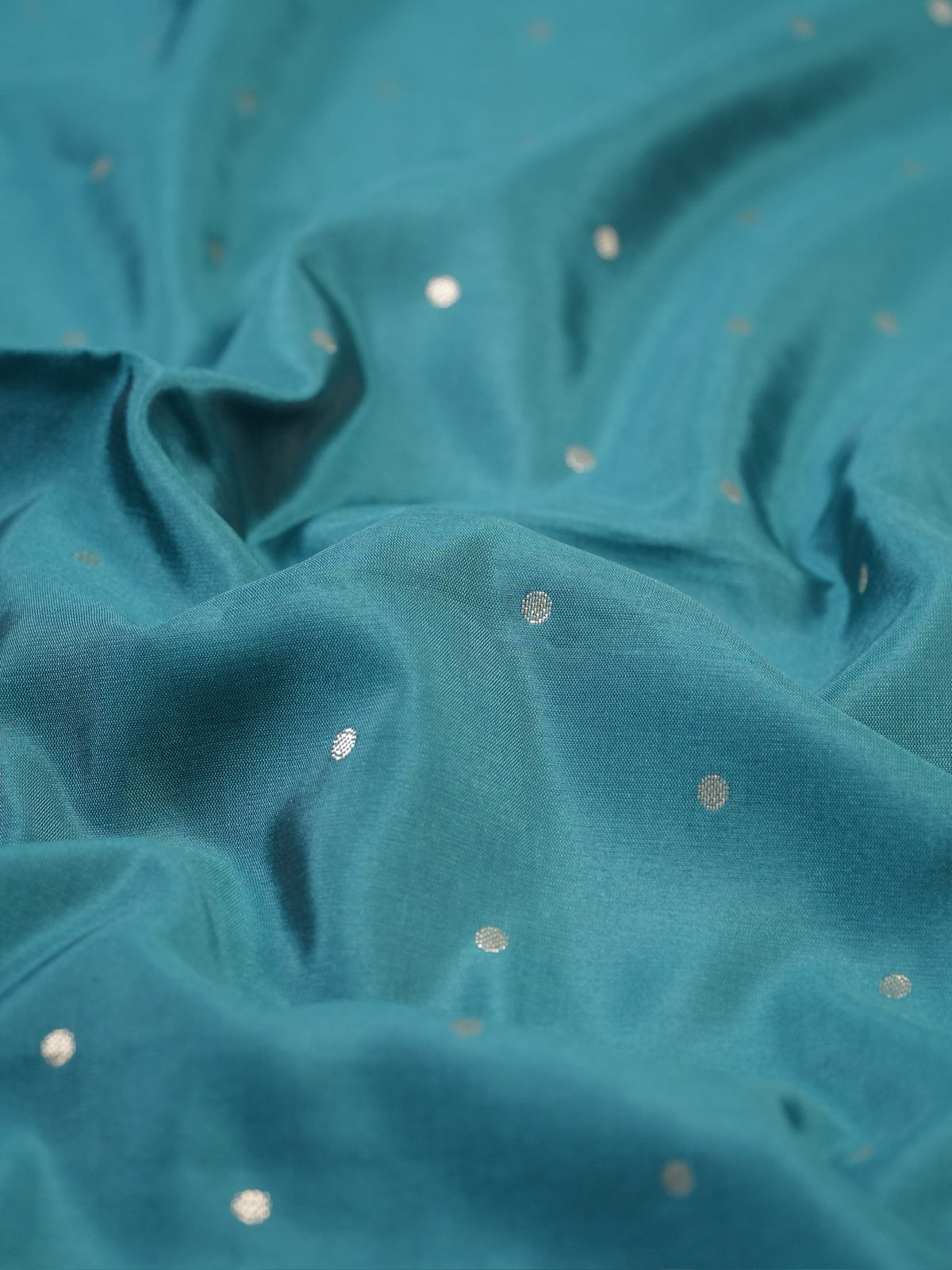 MANSI 178B: Dark Teal Green Banarasi Silk Suit Set with Soft Kalamkari Dupatta