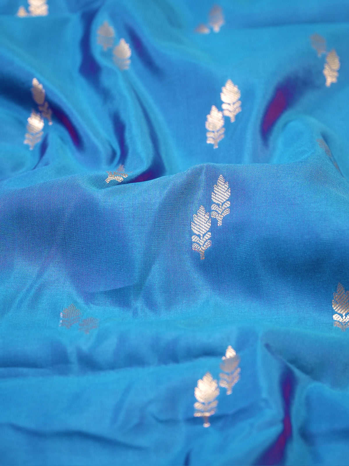MANSI 178C: Steel Blue Banarasi Silk Suit Set with Soft Kalamkari Dupatta