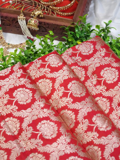VIRASAT 203B: Pure Handloom Royal Red Silk Saree – A Celebrity Choice
