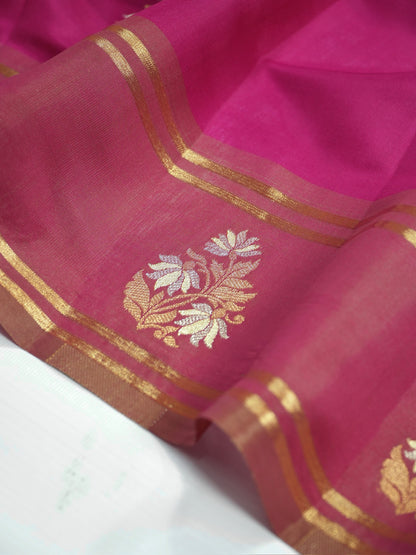 UTSAV BANARAS 494: Wine Purple Banarasi Soft Silk Meenakari Zari Saree