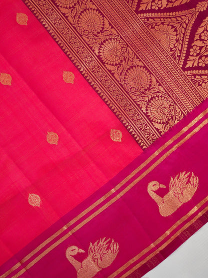 UTSAV BANARAS 500: Fuchsia Pink Banarasi Soft Silk Meenakari Zari Saree