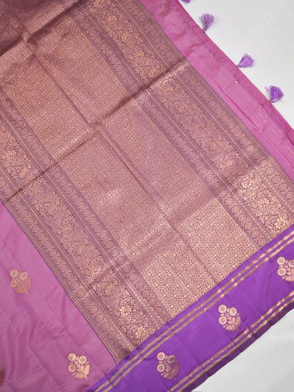 UTSAV BANARAS 498: Move Purple Tone Banarasi Soft Silk Meenakari Zari Saree