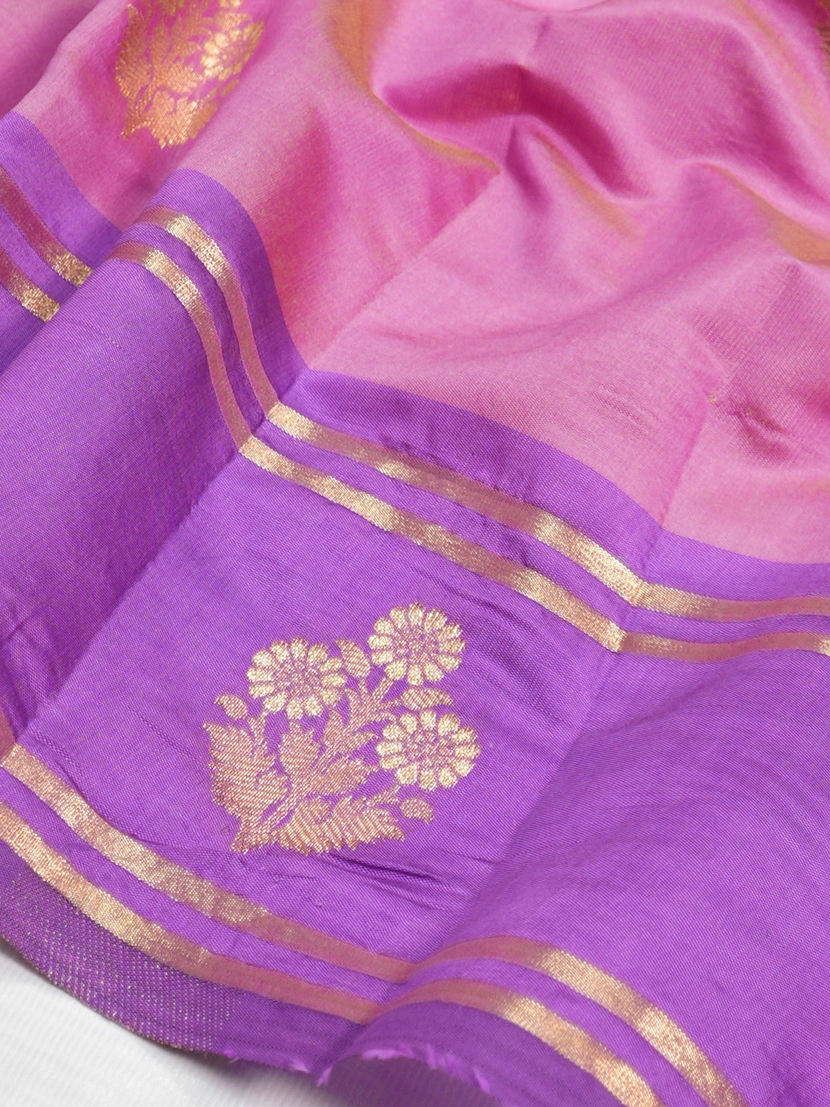 UTSAV BANARAS 498: Move Purple Tone Banarasi Soft Silk Meenakari Zari Saree