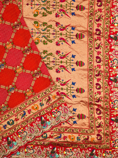 Karwa Chauth Special – Chatak Red Gajji Silk Saree