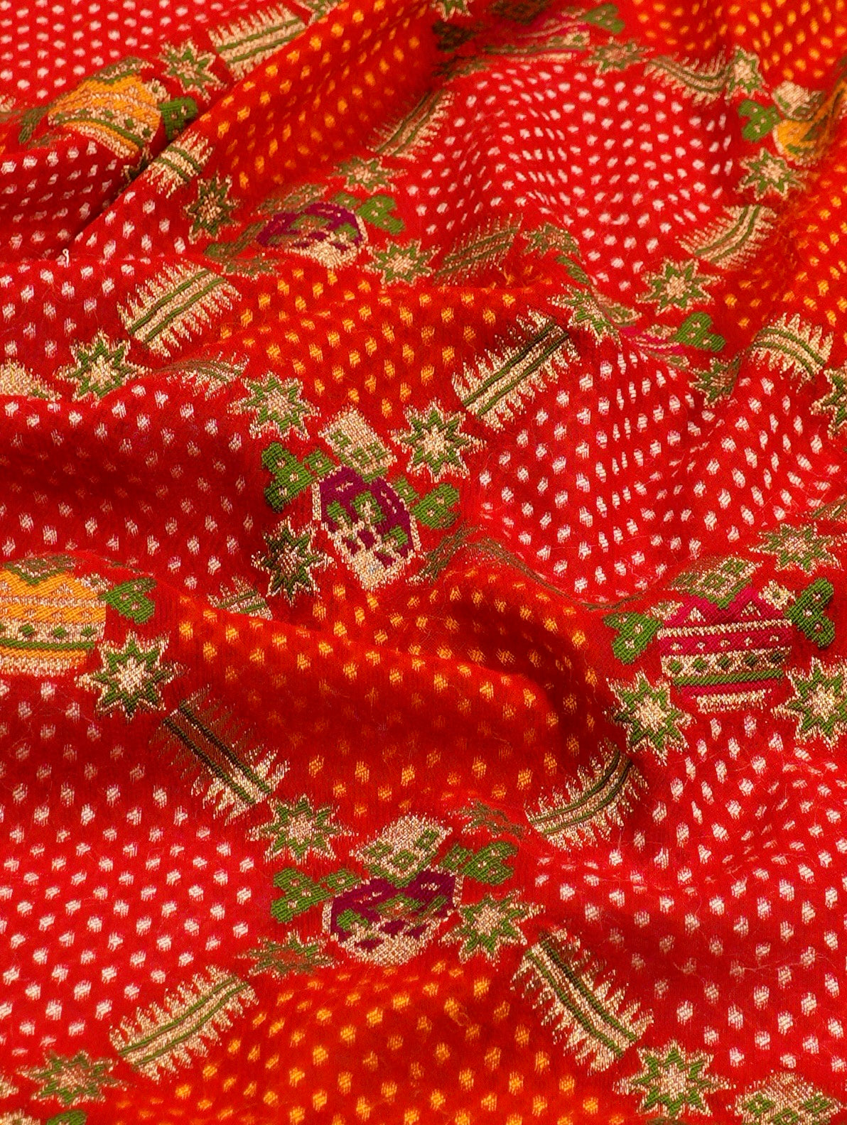 Karwa Chauth Special – Chatak Red Gajji Silk Saree