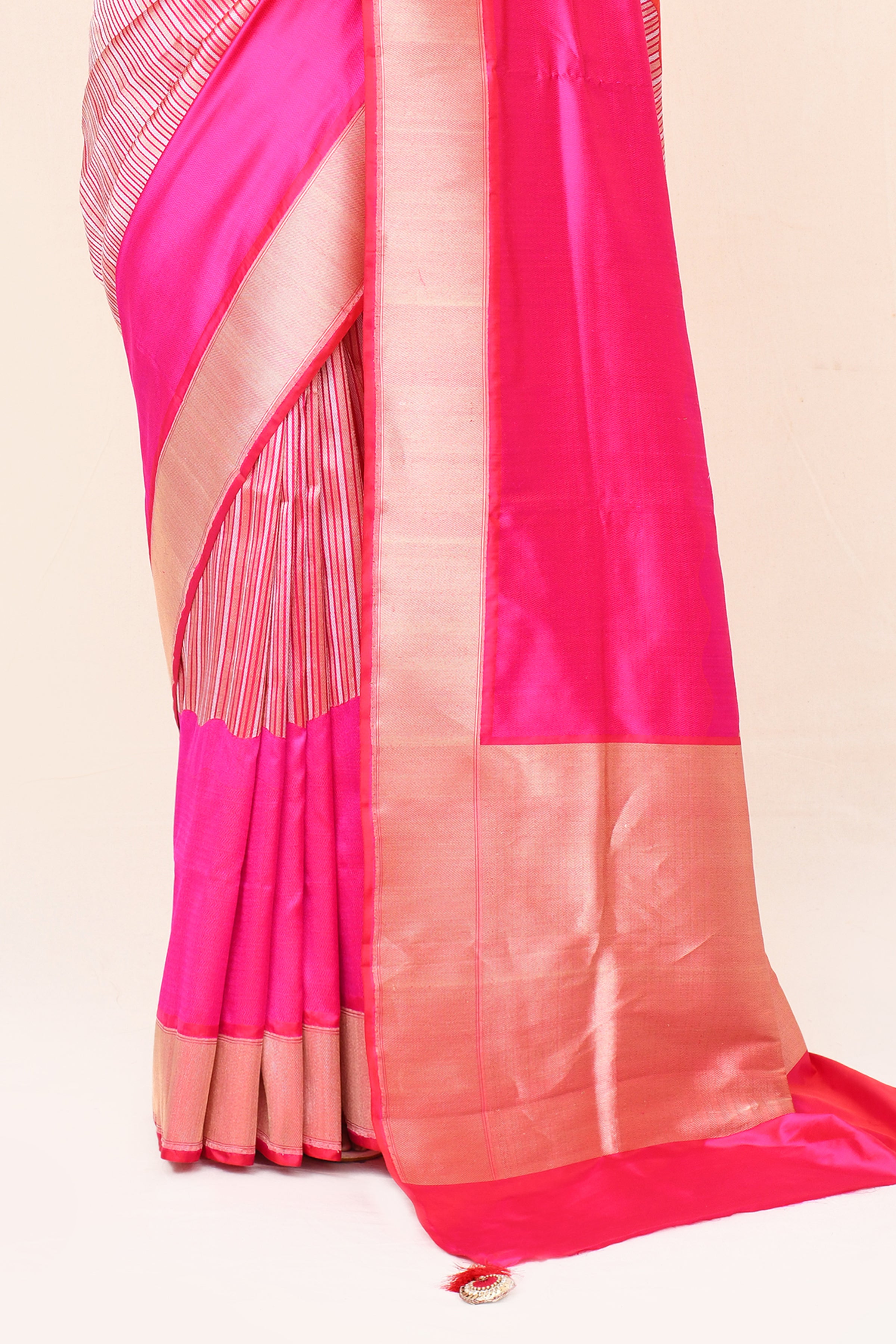 "VIRASAT 004" Coral Orange Banarasi Pure Katan Silk Handloom Saree