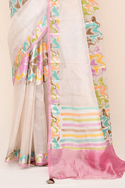 Vajra Pure Tissue Silk Saree With Centre Rangkat Pattern