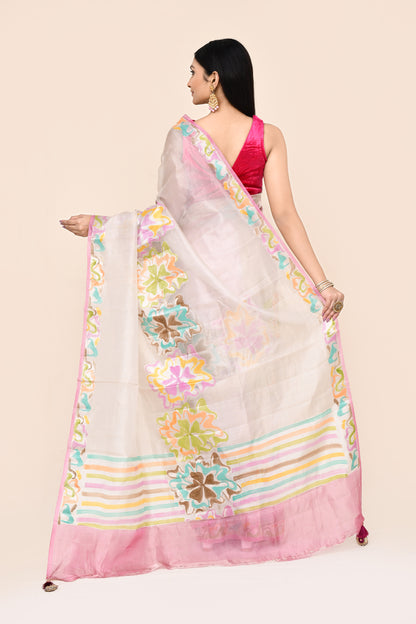 Vajra Pure Tissue Silk Saree With Centre Rangkat Pattern