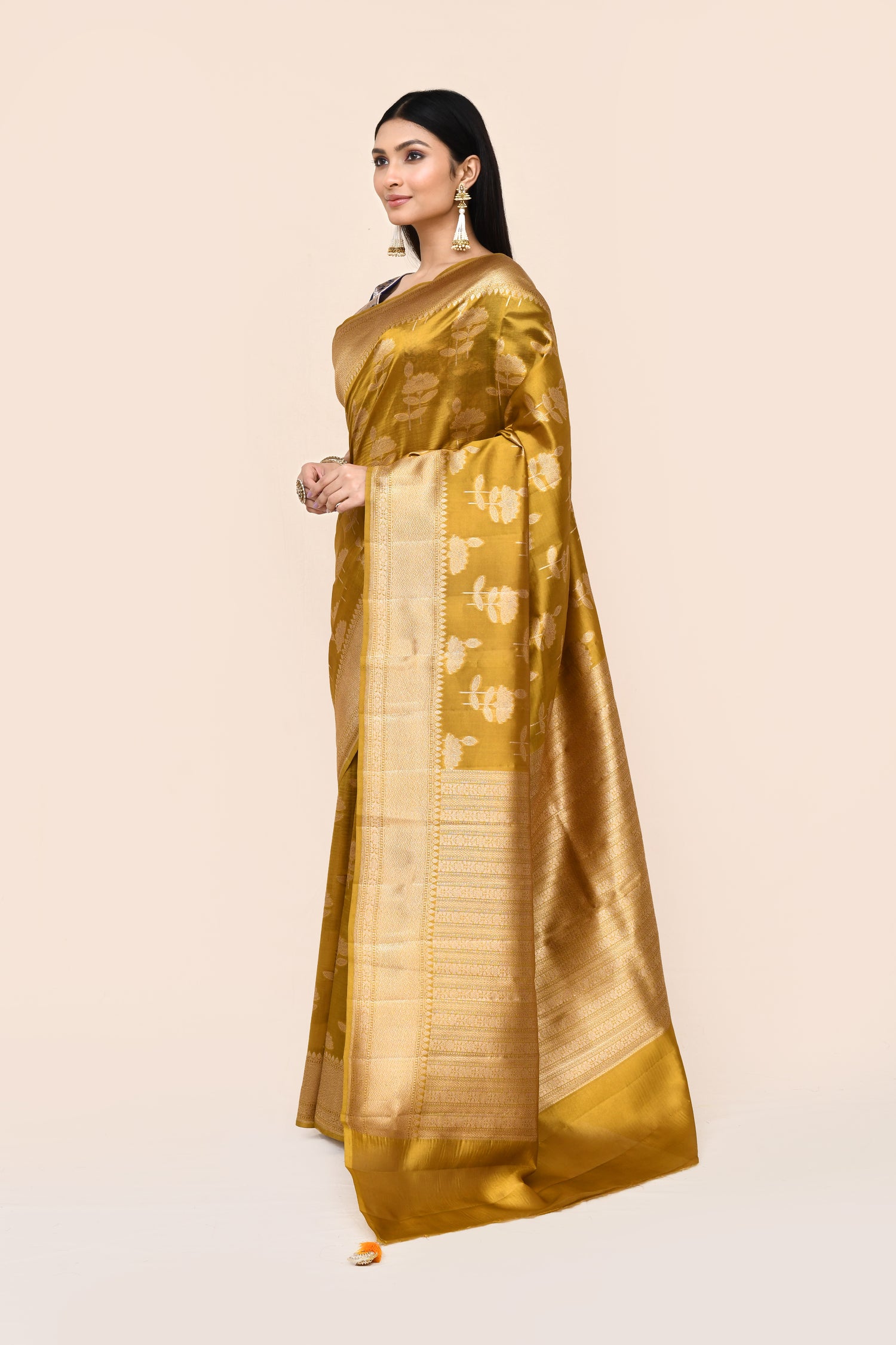 "SILK BANARAS 060" Pure Handloom Banarasi Dupion Silk Saree
