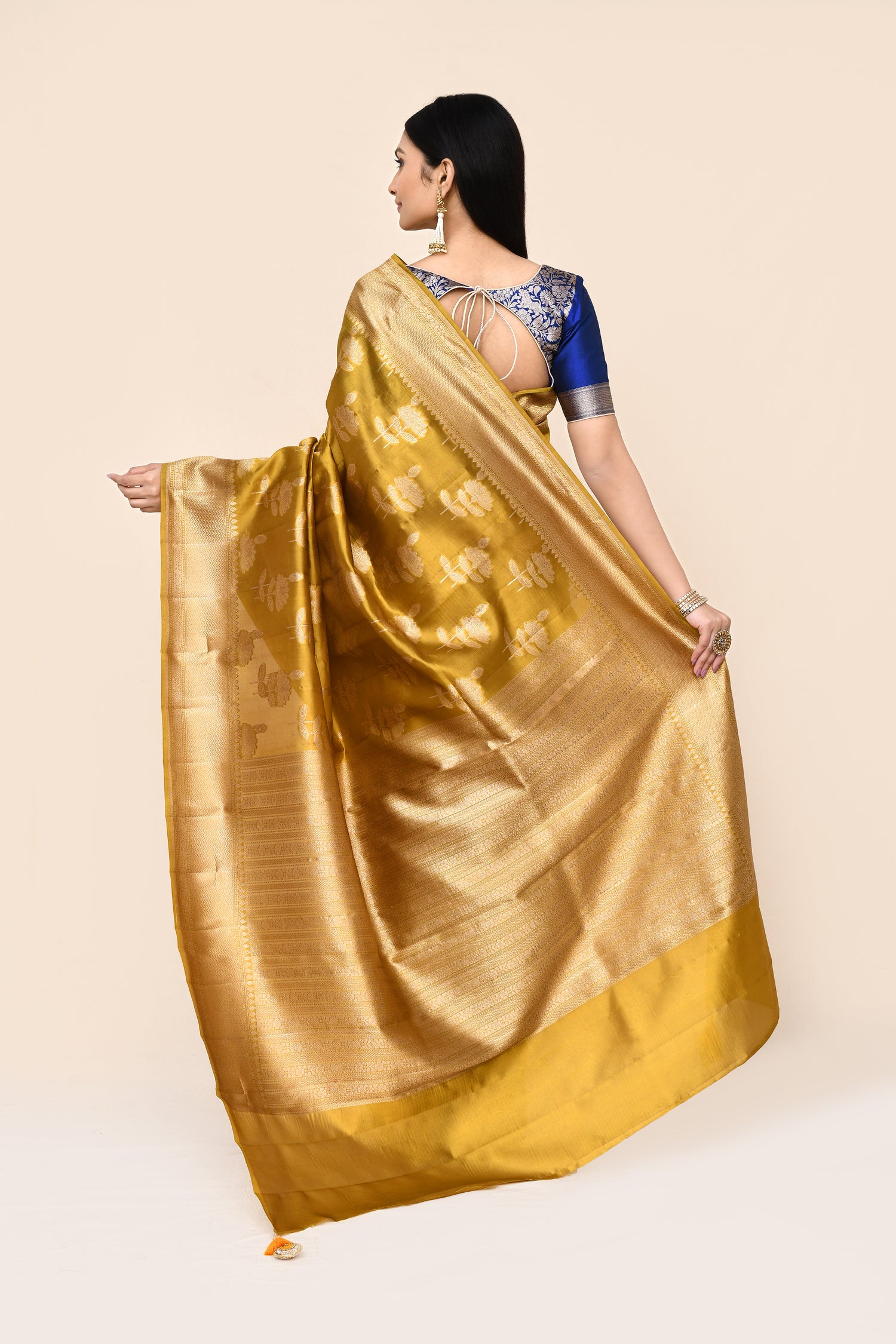 "SILK BANARAS 060" Pure Handloom Banarasi Dupion Silk Saree