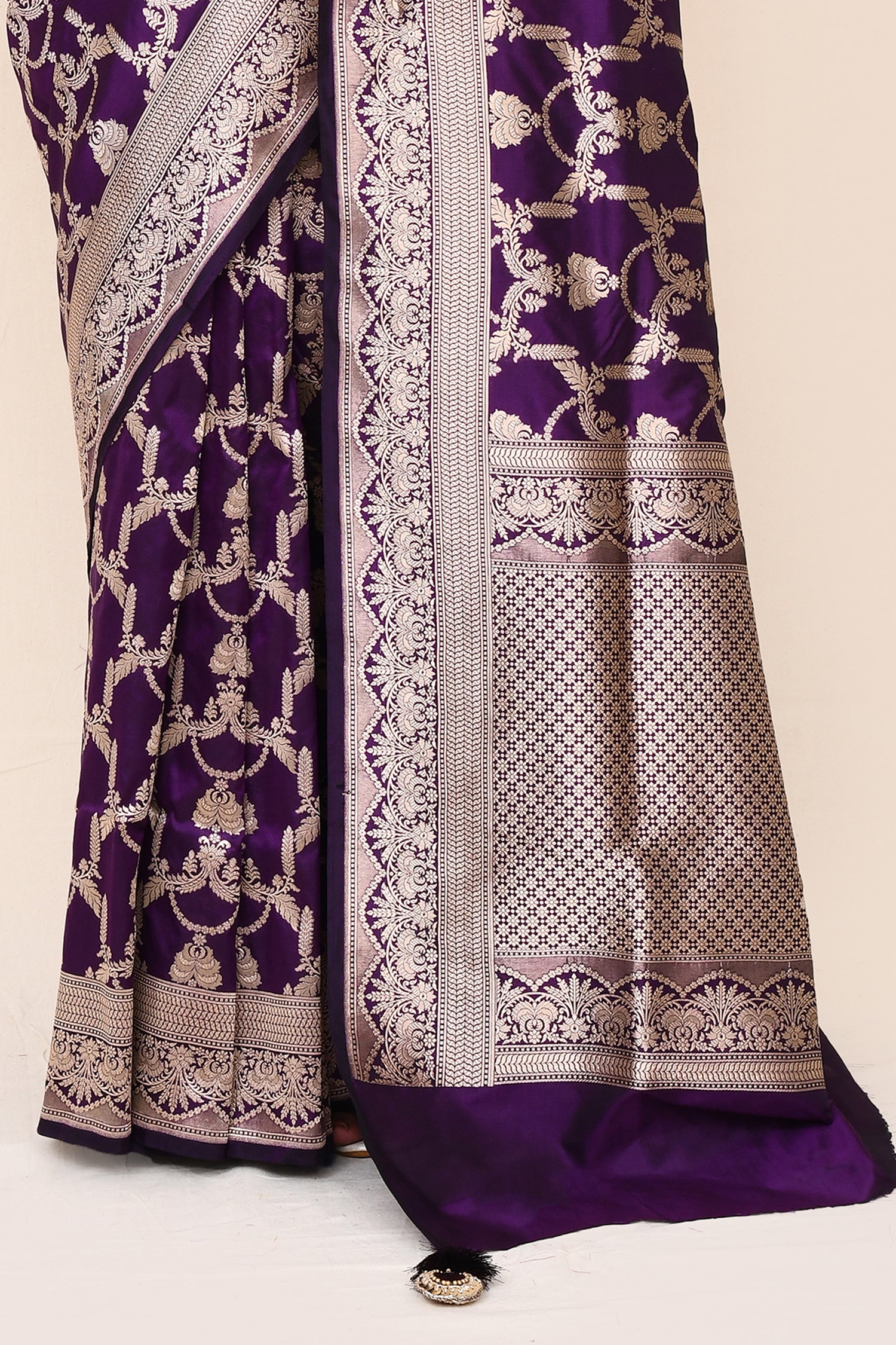 "VIRASAT 168A" Purple Pure Banarasi Katan Uppada Saree