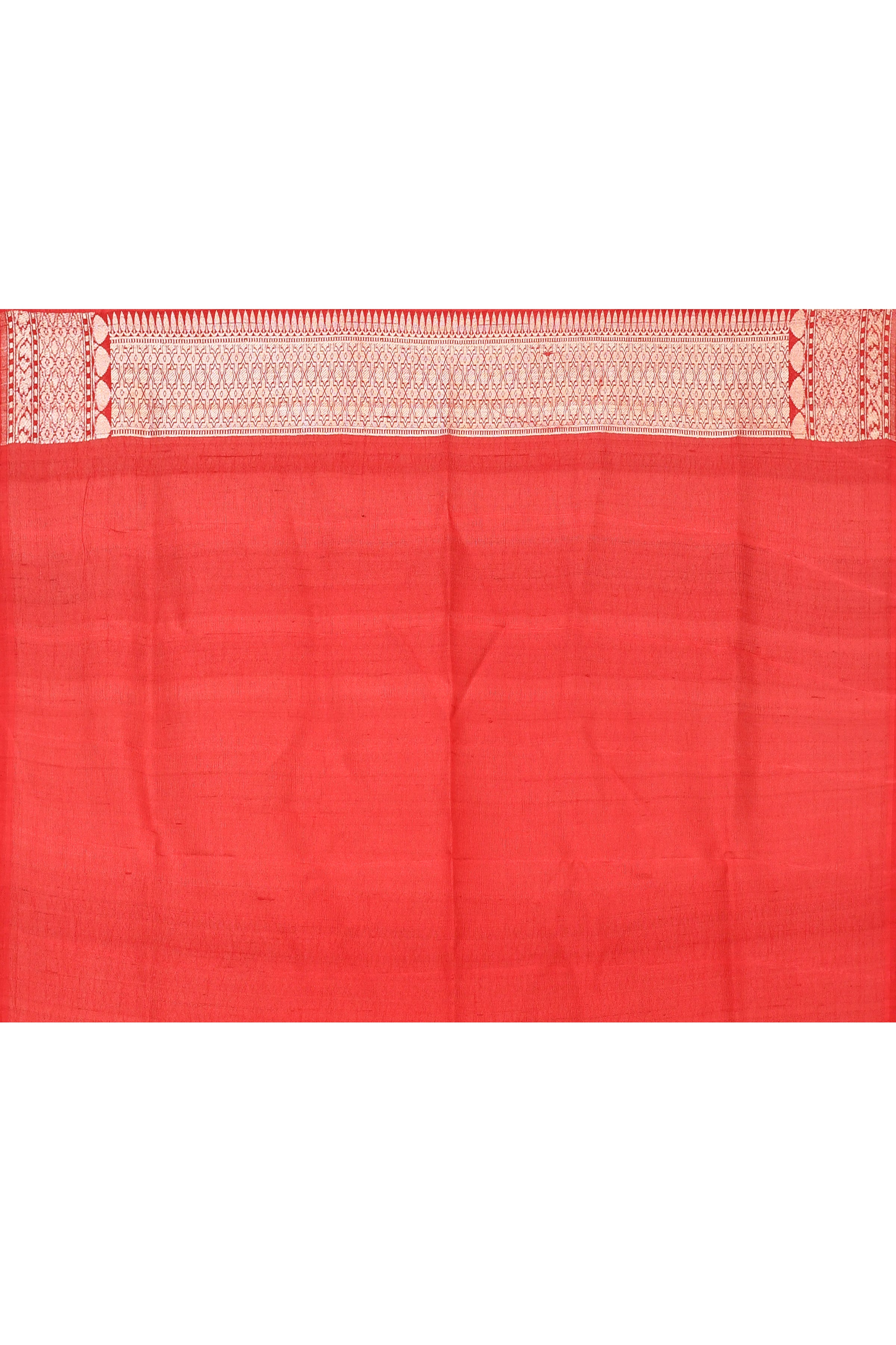 "VIRASAT 183" Red Pure Banarasi Tussar Georgette Saree