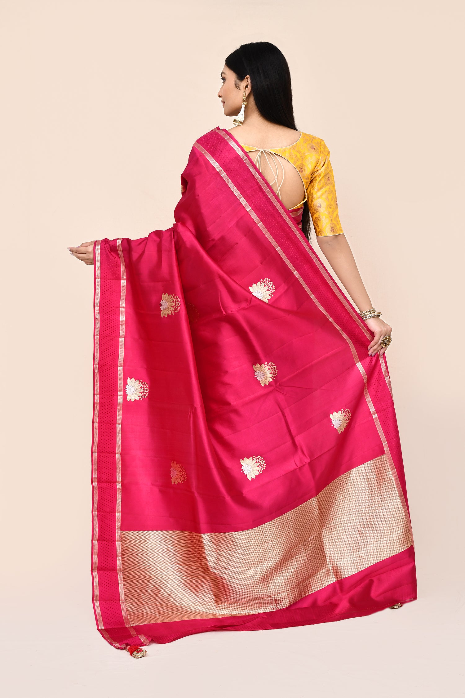 "SILK BANARAS 062" Pure Handloom Katan Silk Saree With Zari Buta