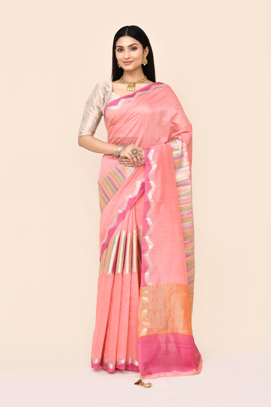 "Swarnailakshmi" Pure Banarasi Chenia Center Design Saree