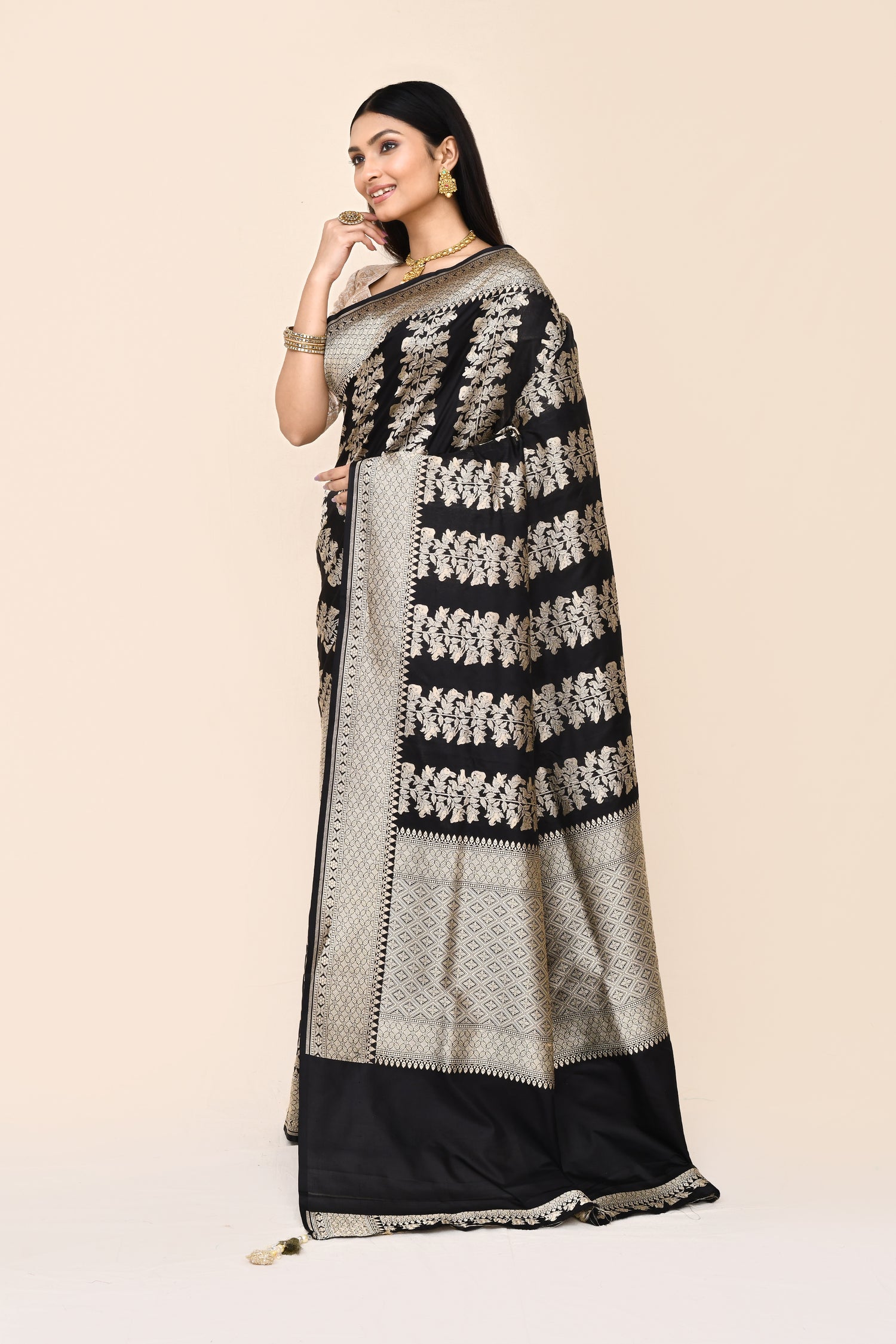 "VIRASAT 186" Pure Katan Handloom Silk Saree