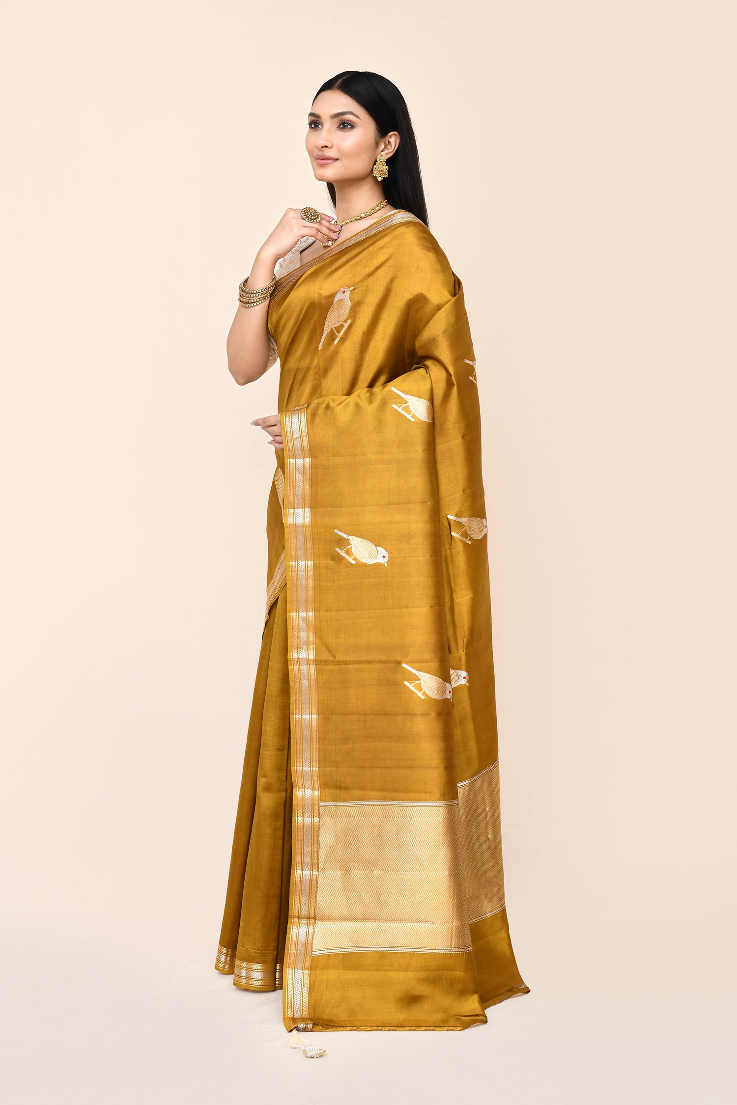 "SILK BANARAS 066" Pure Katan Silk Saree