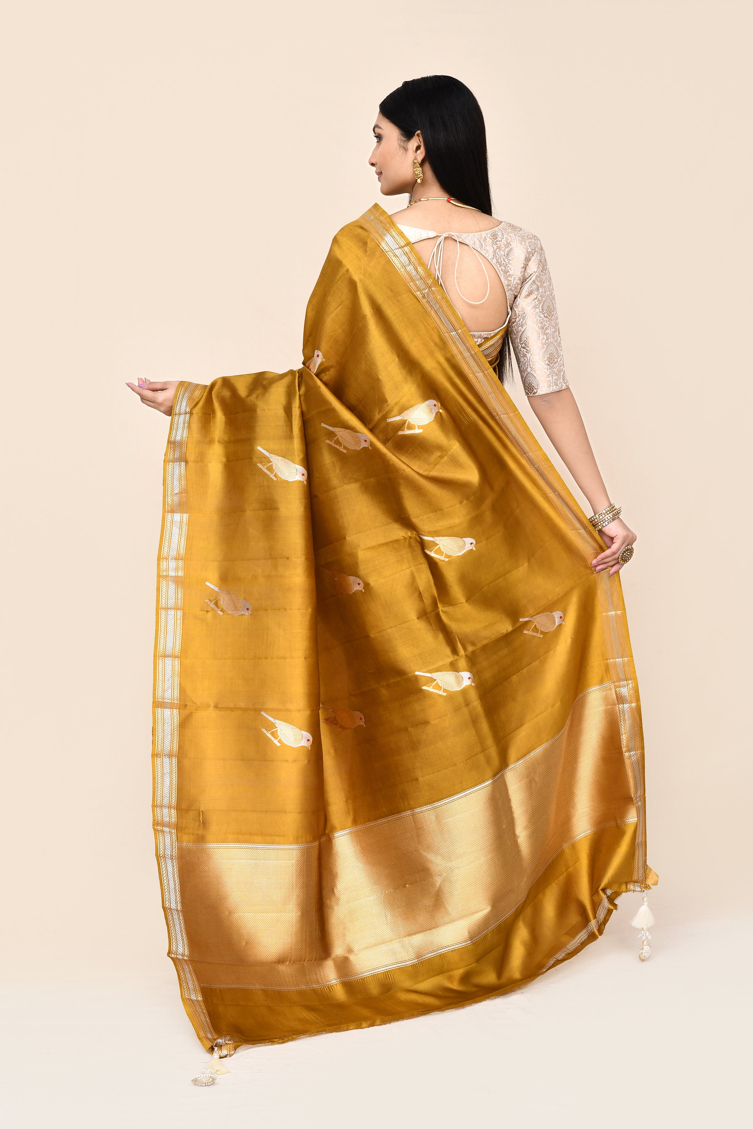 "SILK BANARAS 066" Pure Katan Silk Saree