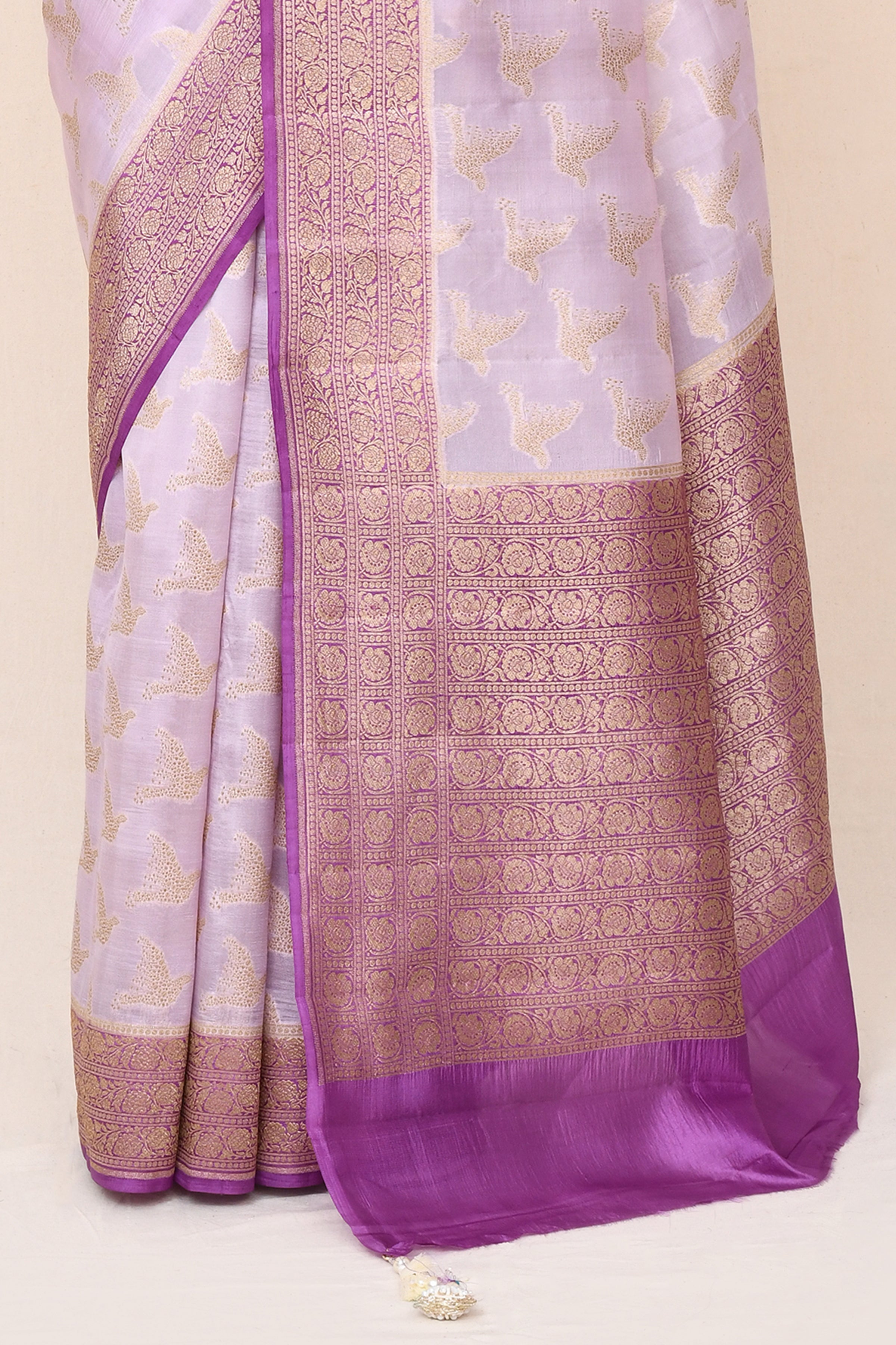 "SILK BANARAS 070" Light Pink Pure Banarasi Silk Saree
