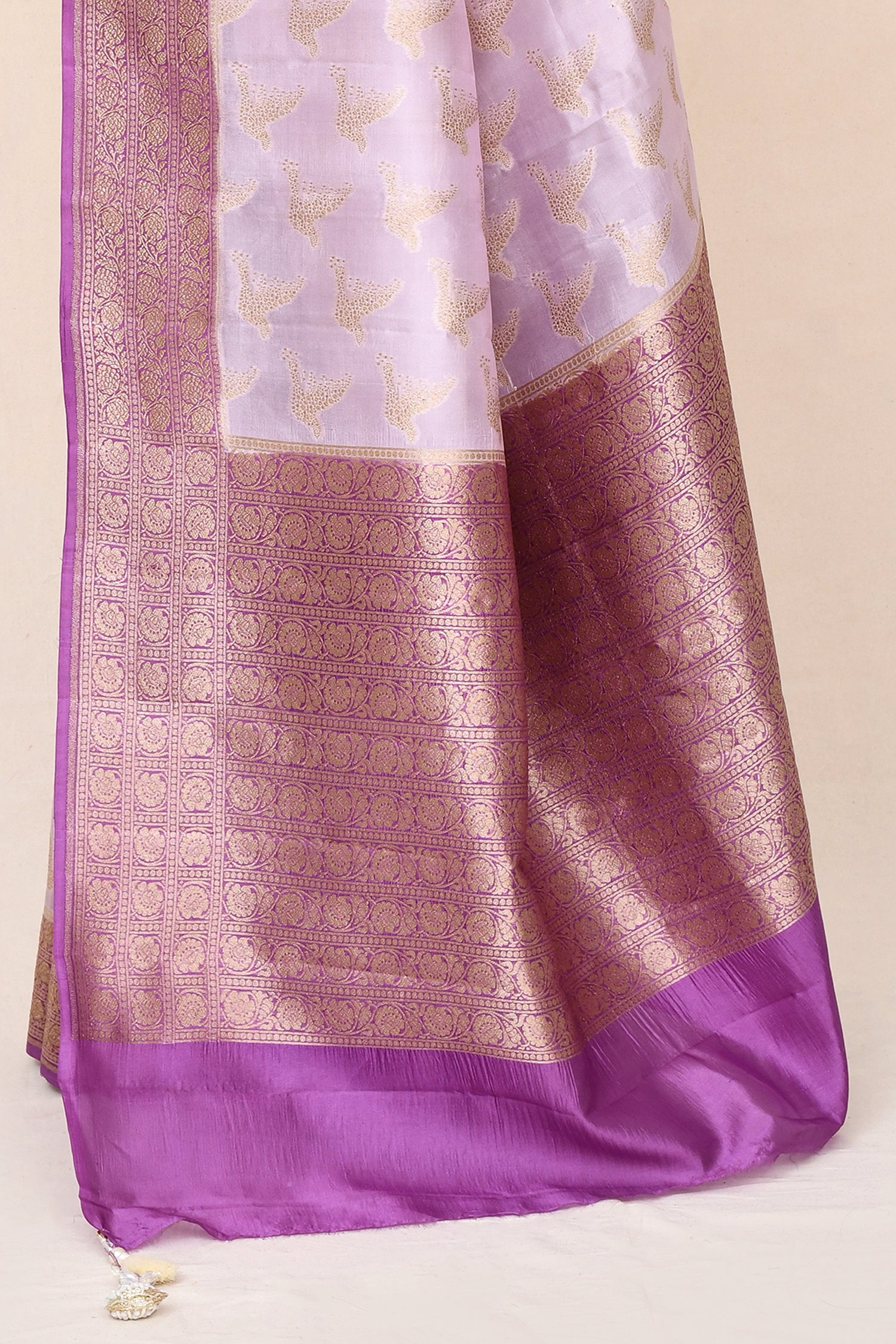 "SILK BANARAS 070" Light Pink Pure Banarasi Silk Saree