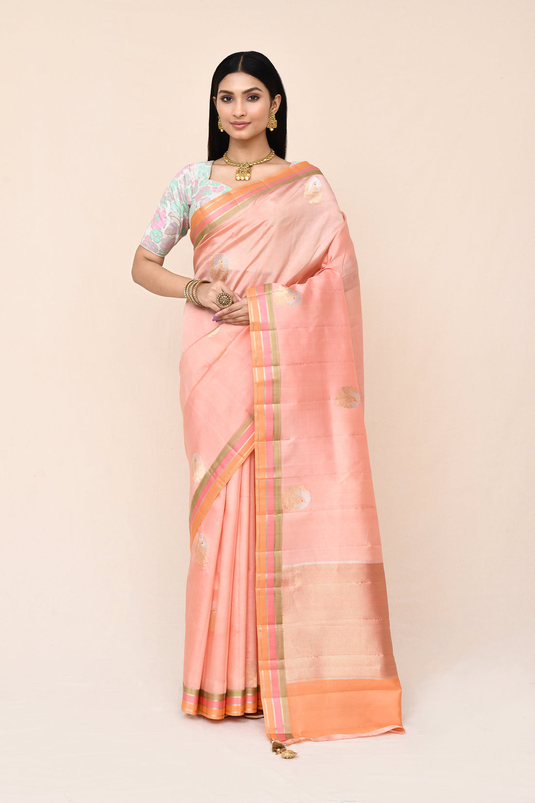 "SILK BANARAS 071" Pure Katan Silk Saree