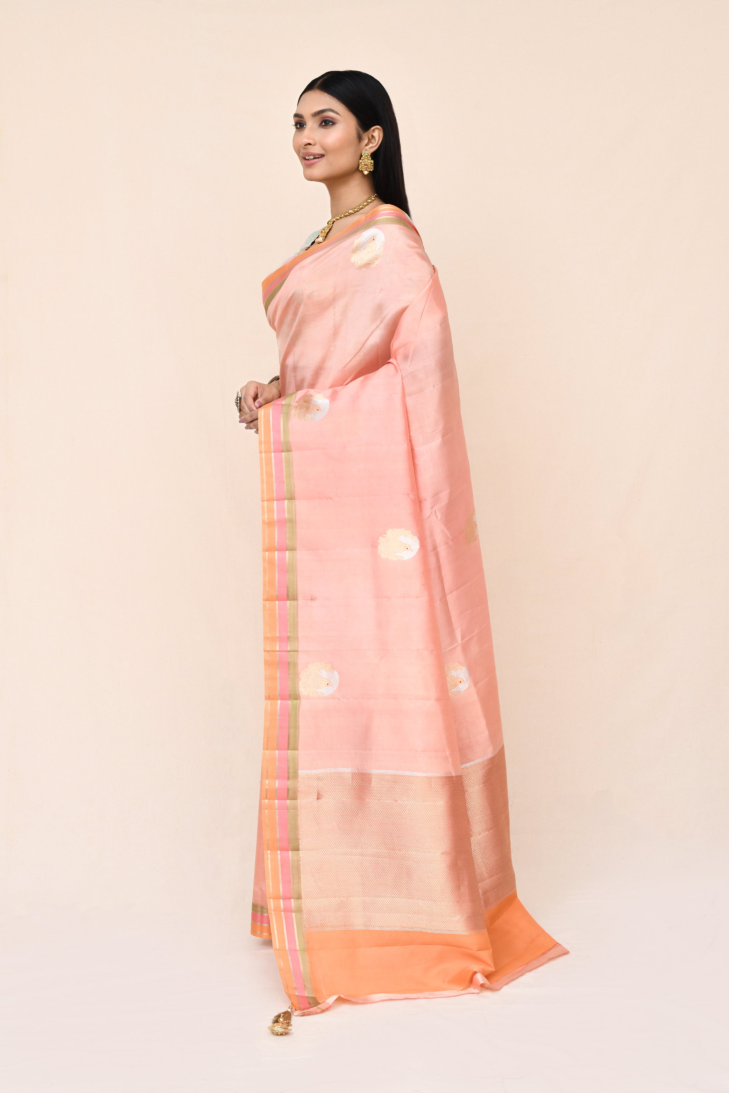 "SILK BANARAS 071" Pure Katan Silk Saree