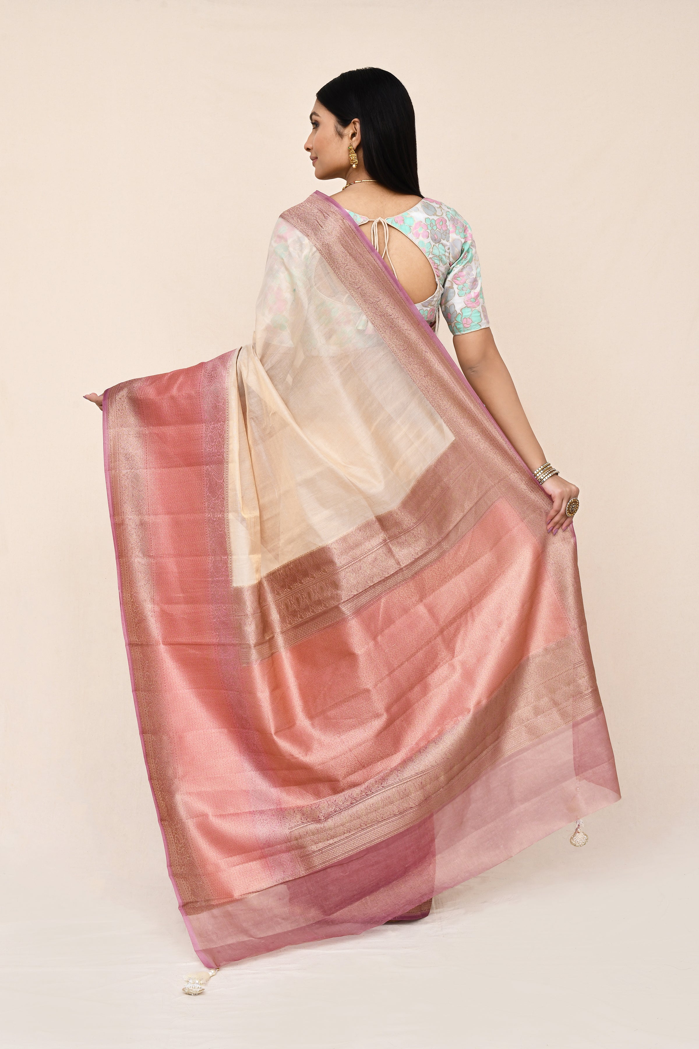 "SILK BANARAS 072" Pure Tissue Silk Saree