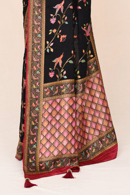 "VINAYAKI" Black Banarasi Kalamkari Saree