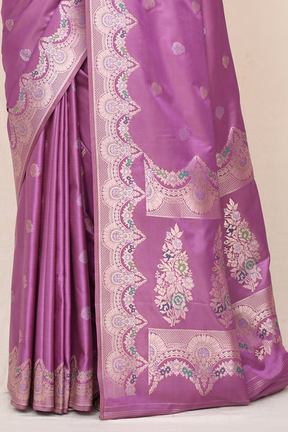"Nabhisundari" Lavender Banarasi Katan Silk Saree