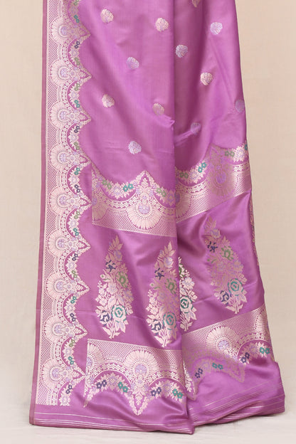 "Nabhisundari" Lavender Banarasi Katan Silk Saree