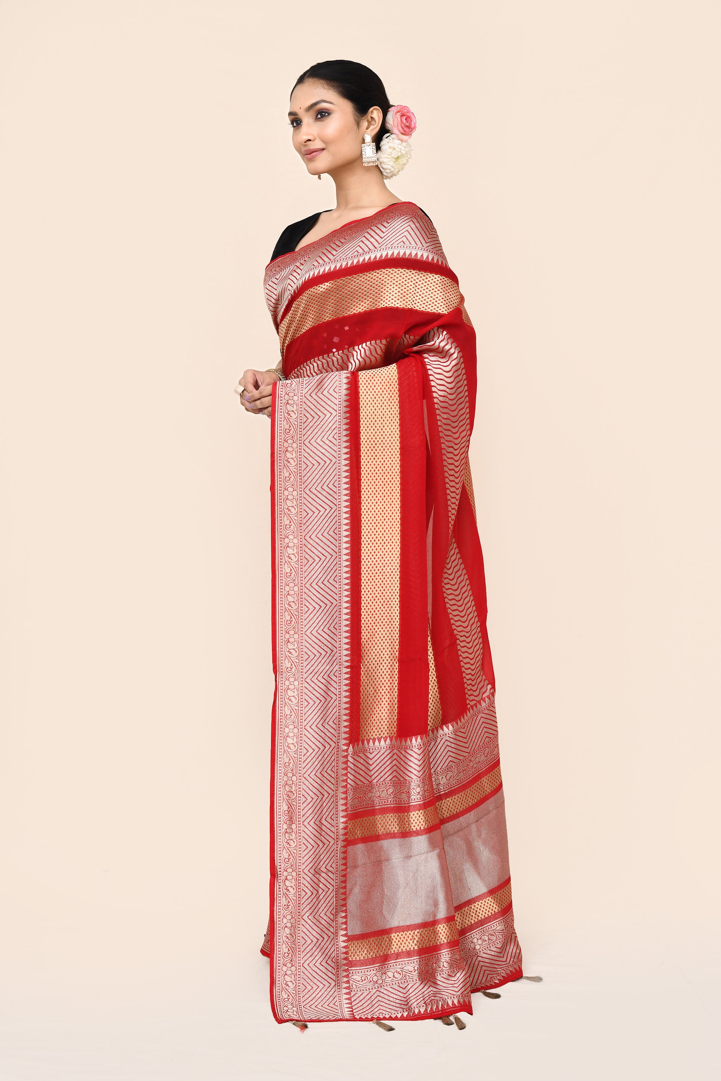 "WAAH BANARAS 047" Handloom Varsha Georgette Saree