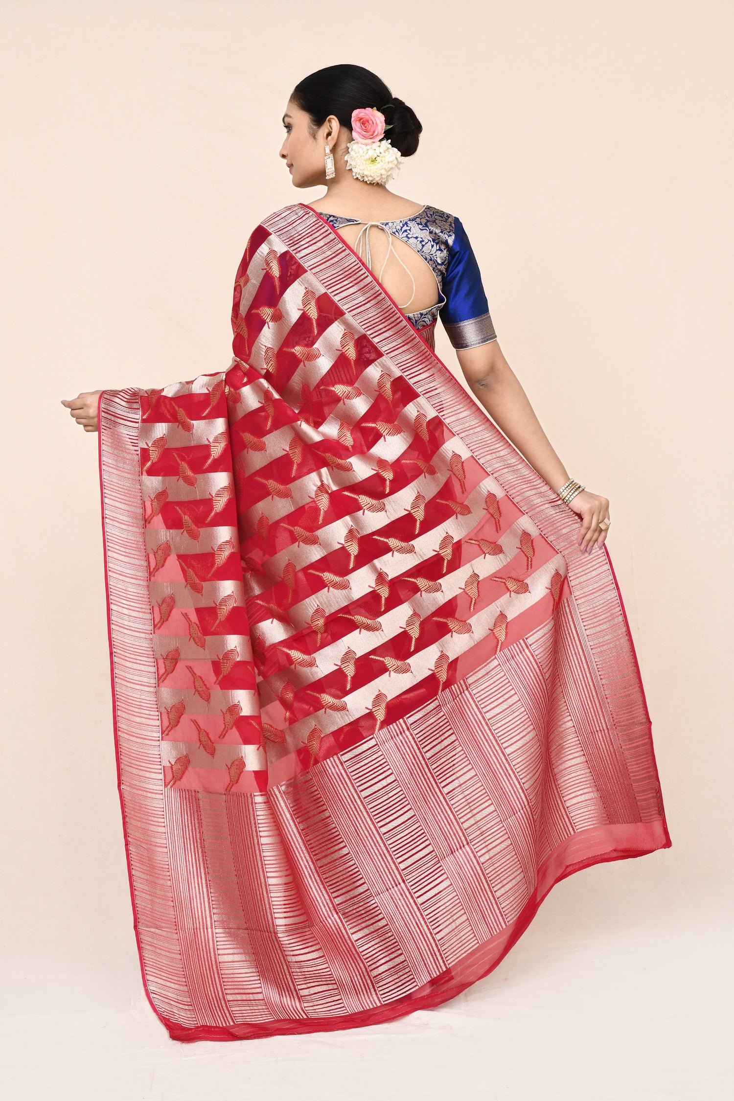 "WAAH BANARAS 049" Rani Banarasi Silk Georgatte Handloom Saree