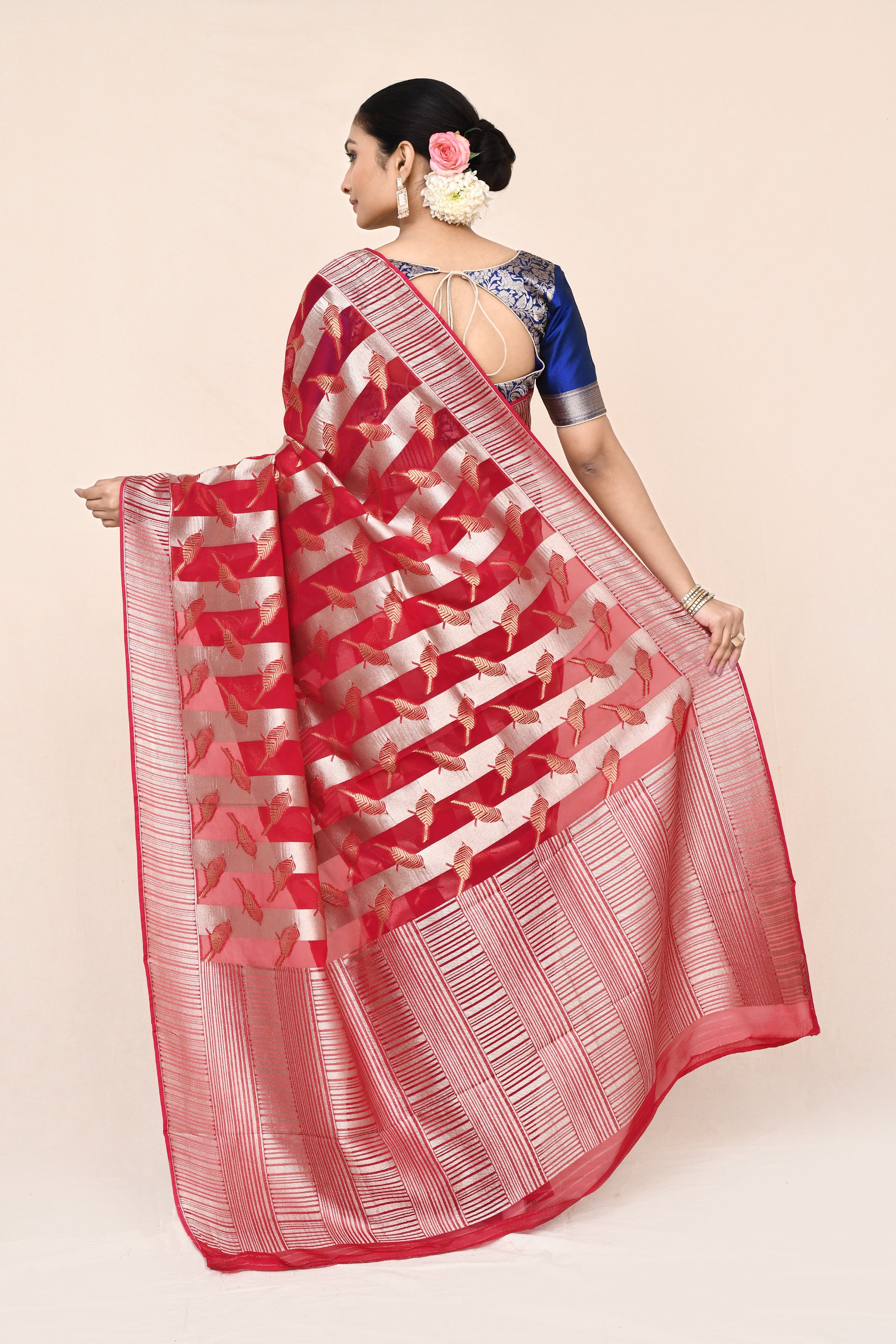 "WAAH BANARAS 049" Rani Banarasi Silk Georgatte Handloom Saree