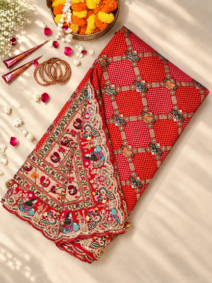 Karwa Chauth Special – Chatak Red Gajji Silk Saree