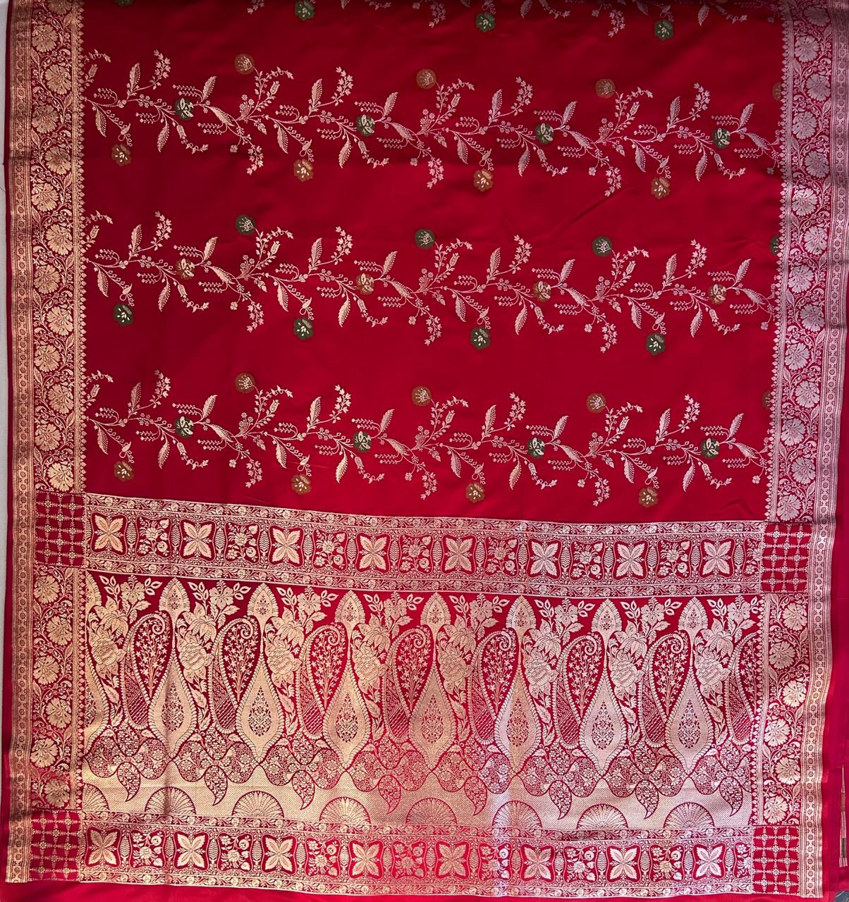 Red Pure Handloom Banarasi Silk Saree