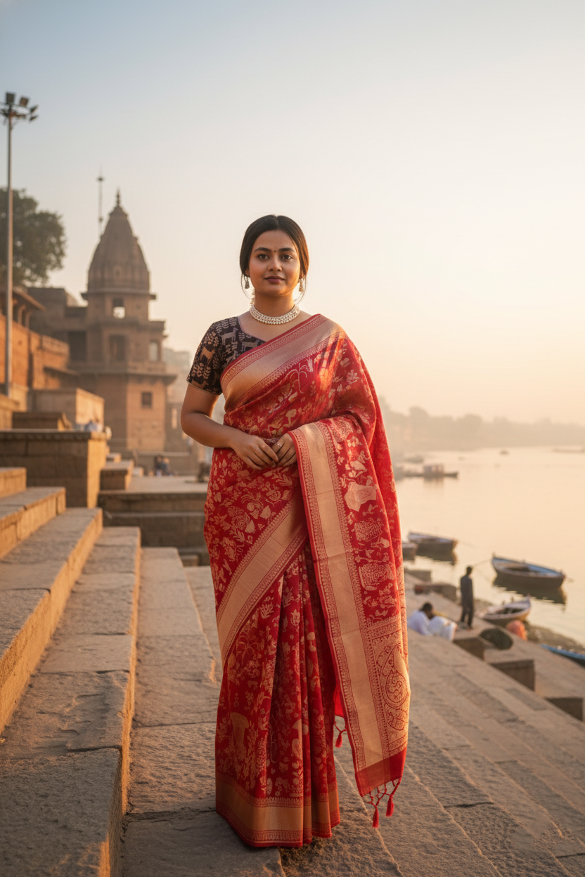 "VIRASAT 255" Banarasi Malbari Silk Saree