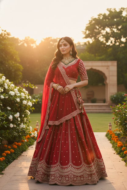 "Mansi 070" Banarasi Hand-Work Silk Lehenga