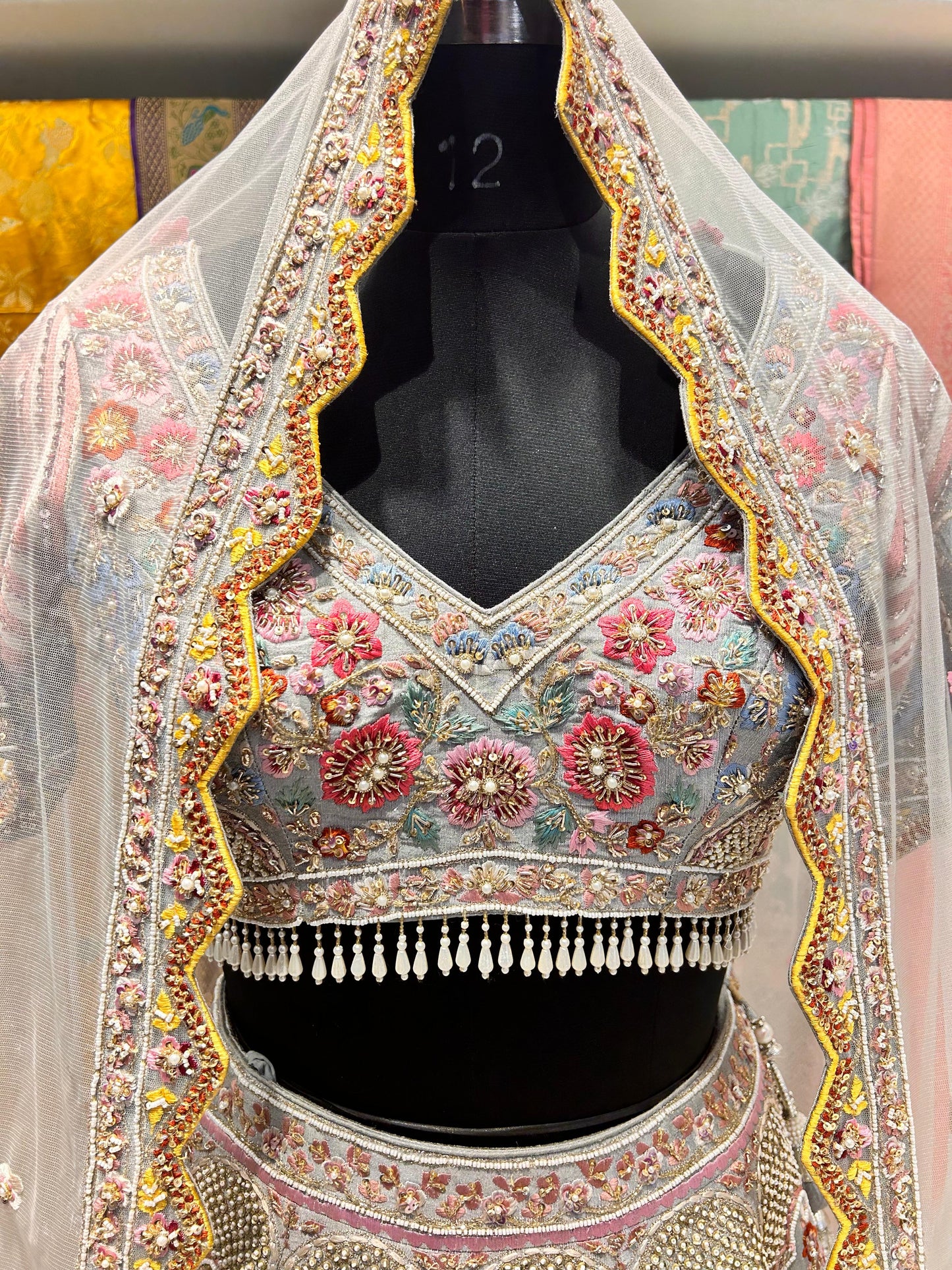 Exquisite Doctor Color Anamika Khanna Thread Work Lehenga