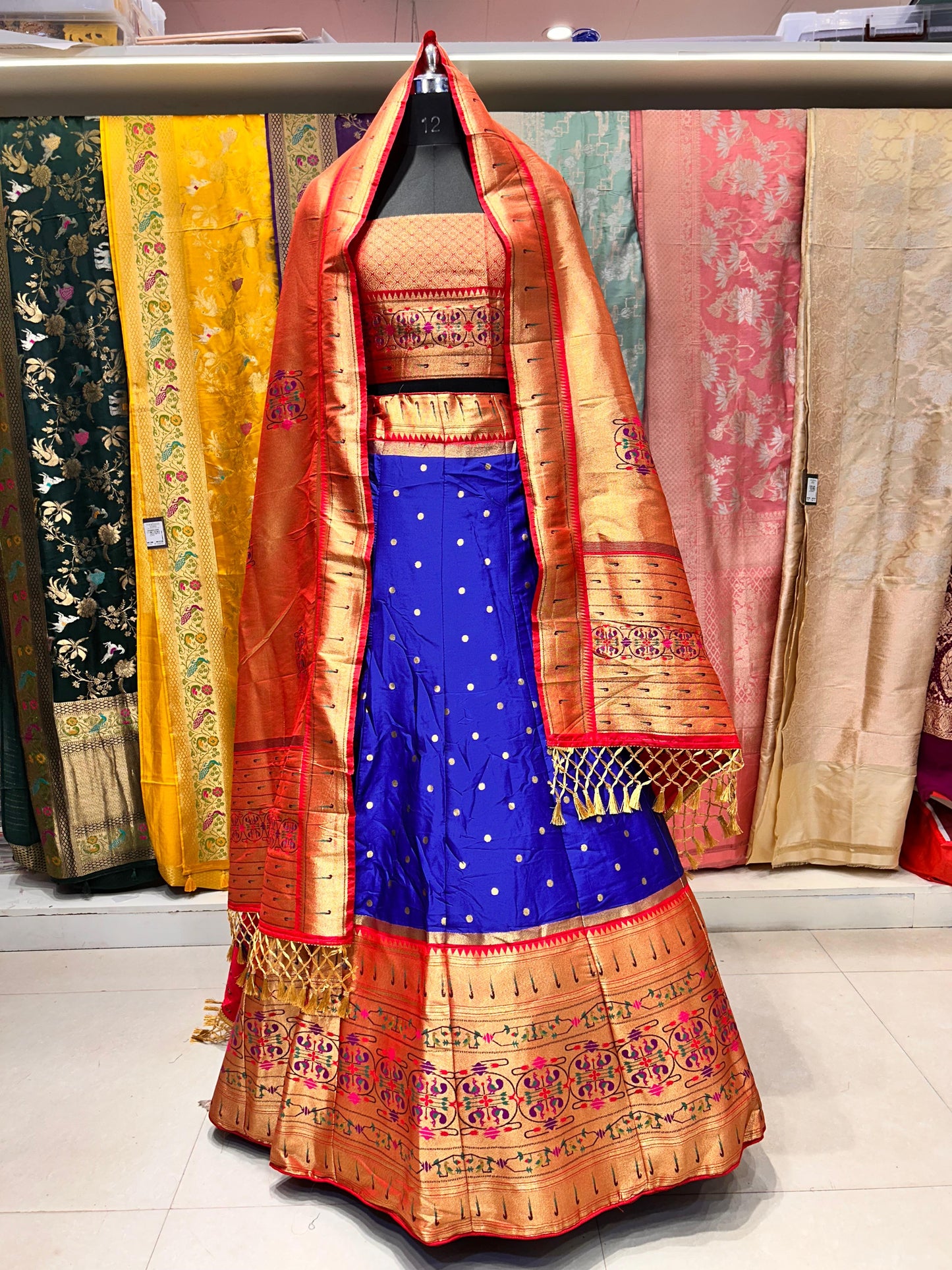 Opulent Paithani Silk Lehenga with Brocade Dupatta