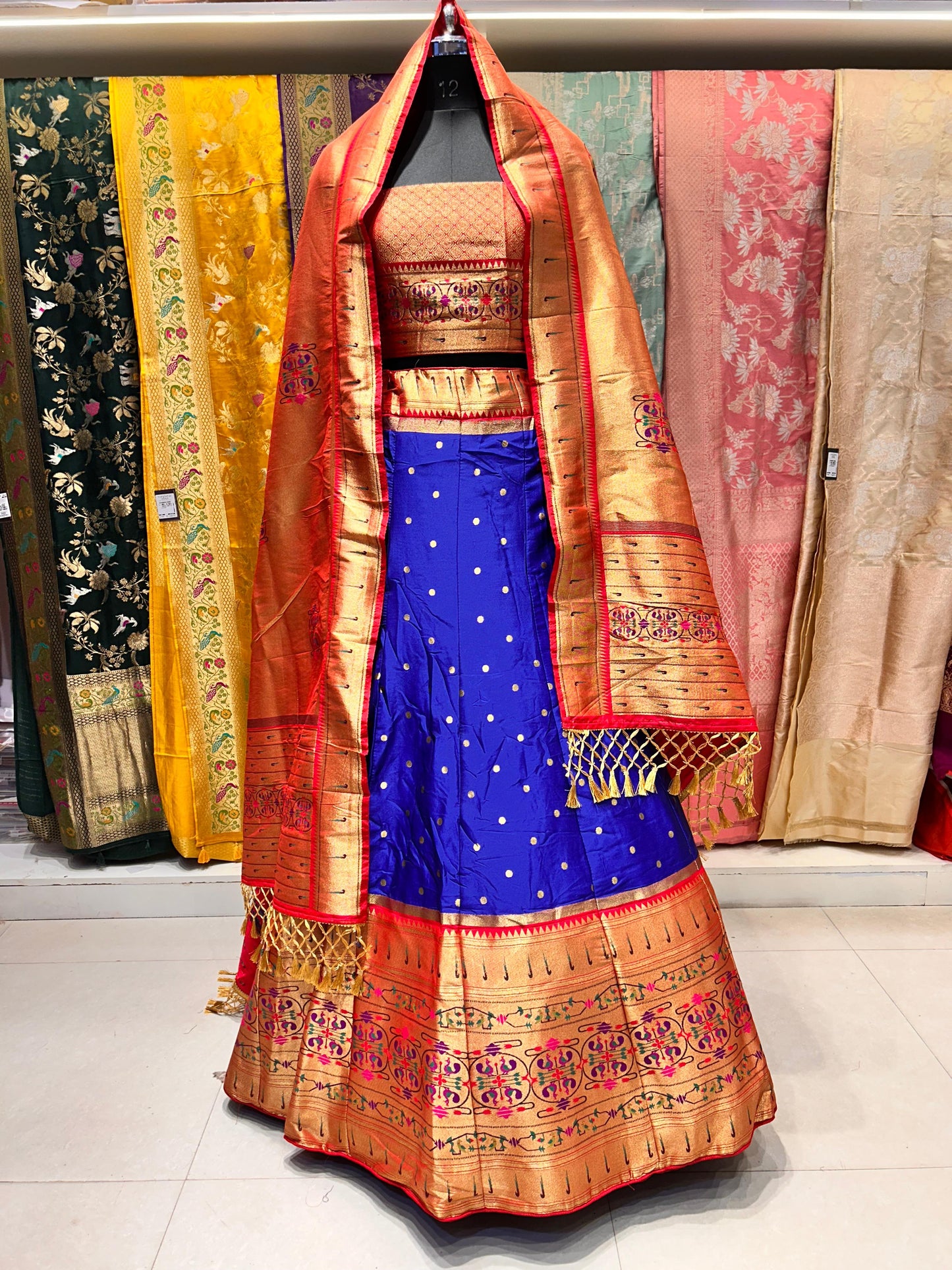 Opulent Paithani Silk Lehenga with Brocade Dupatta