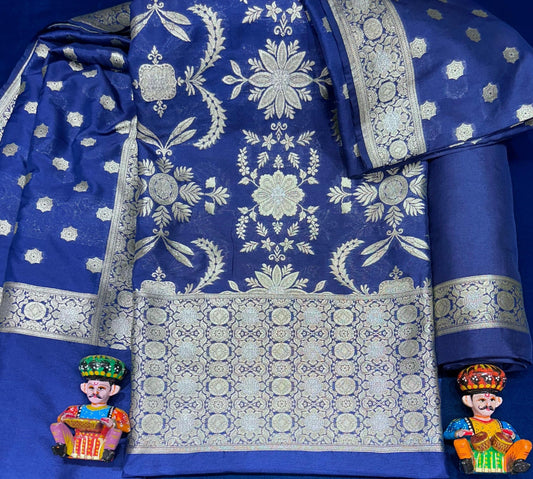 Exquisite Bule Banarasi Brocade Salwar Suit