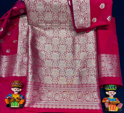 Exquisite Red Banarasi Brocade Salwar Suit