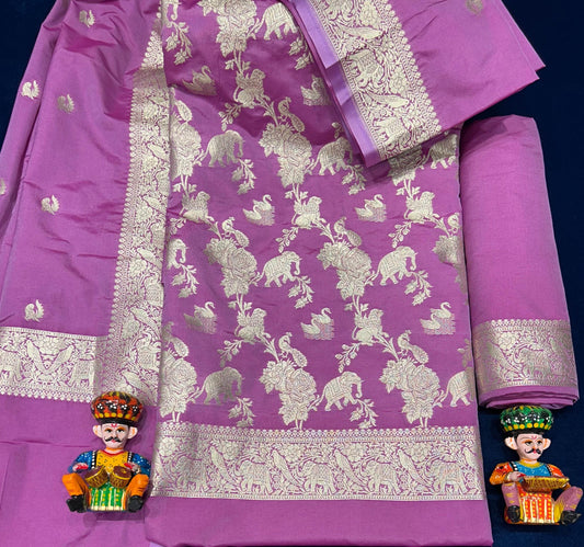 Exquisite Pink Banarasi Brocade Salwar Suit